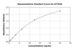 Representative standard curve for Human ACE2 ELISA kit (A77626)