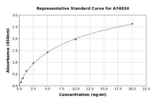 Representative standard curve for Human IGFBP2 ELISA kit (A74834)