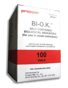 BI-OK® Steam Biological Indicator Vials, Propper Manufacturing