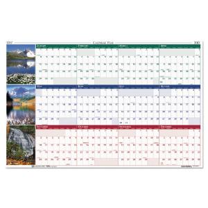 House of Doolittle™ Earthscapes™ Nature Scenes Reversible/Erasable Yearly Wall Calendar, Essendant