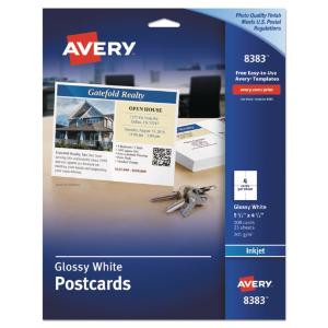 Avery® Glossy Photo Quality Inkjet Postcards