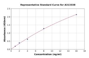 Representative standard curve for human Wnt5a ELISA kit (A313338)