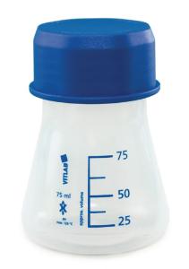 VITLAB® Polypropylene Erlenmeyer Flask with Screw Cap, 75 ml