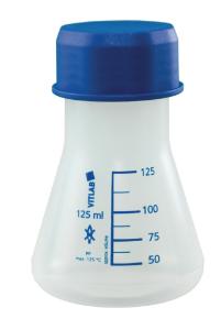 VITLAB® Polypropylene Erlenmeyer Flask with Screw Cap, 125 ml