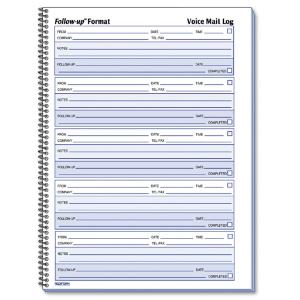 Rediform® Voice Mail Wirebound Log Books, Essendant