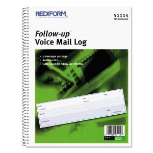 Rediform® Voice Mail Wirebound Log Books, Essendant