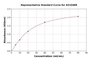 Representative standard curve for Human Ornithine Aminotransferase ELISA kit (A310488)