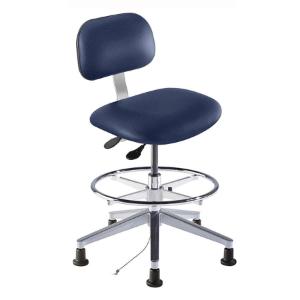 Biofit Bridgeport series static control chair, medium seat height range, adjustable footring, aluminum base and glides