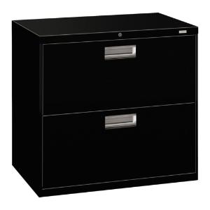Two-drawer lateral file, black