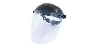 Ratchet headgear with face shield
