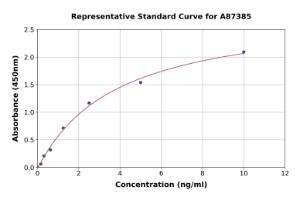 Representative standard curve for Human NENF ELISA kit (A87385)
