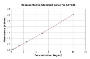 Representative standard curve for Human ATG7 ELISA kit (A87386)