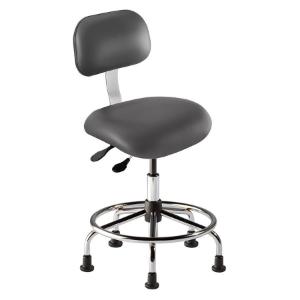 Biofit Eton series ISO 6 cleanroom chair, medium seat height range with steel base, affixed footring and glides