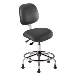 Biofit Elite series ISO 5 cleanroom chair, medium seat height range with steel base, affixed footring and glides