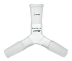 Airfree® Schlenk 3-Way Connecting Adapters with One Top and Two Lower Joints, Chemglass