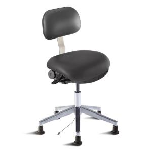 Biofit Eton series ISO 4 cleanroom static control chair, medium seat height range with aluminum base and glides