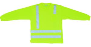 High-Visibility T-Shirt, Long Sleeve with Solid Reflective Tape, Class 3, CritiCore Protective Wear