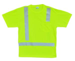 High-Visibility T-Shirt, Short Sleeve with Solid Reflective Tape, Class 2, CritiCore Protective Wear
