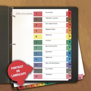 Universal® Table of Contents Dividers for Printers