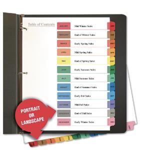 Universal® Table of Contents Dividers for Printers