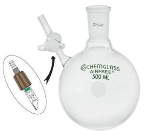 Airfree® Reaction Flasks, Round Bottom, Schlenk, Chemglass