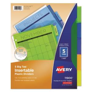 Avery® WorkSaver® Big Tab Multicolor Plastic Dividers