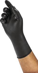 Fentanyl resistant nitrile exam glove with extended cuff