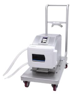 Masterflex® B/T® MasterSense™ BioPharma process pump, shown with optional Masterflex® Bioprocess cart MFLX77112-90