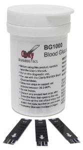 Clarity BG1000 blood glucose meter strips