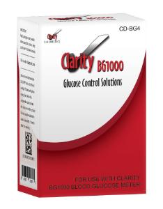 Clarity BG1000 glucose meter control solution