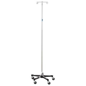 Iv stand 2 hook with thumb operated slide lock