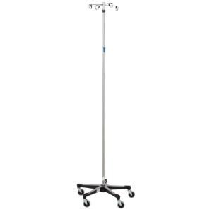 Iv stand 4 hook with thumb operated slide lock