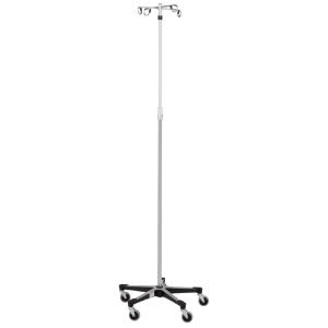 Iv stand 4 hook with 5 leg base on casters
