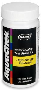 Free Chlorine Test Strips, 0-600 mg/L, Hach