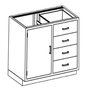 Base cabinet with drawers