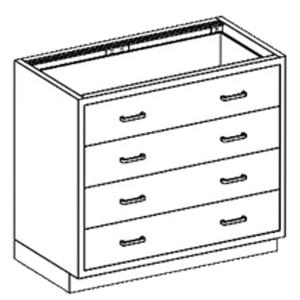Base cabinet with drawers