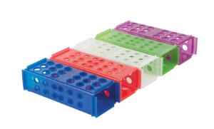Clinical 4-way tube rack, assorted