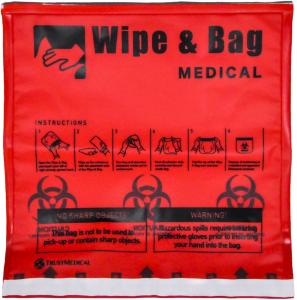 Bag bio-wipe red PK25
