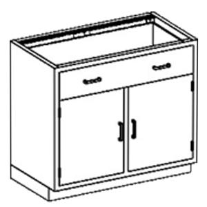 Base cabinet with adjustable shelf and drawers