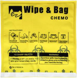 Chemo bio wipe bag yellow