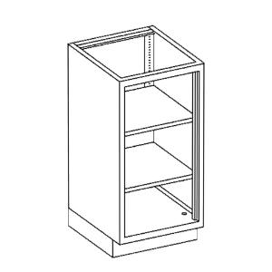 Base cabinet with adjustable shelves