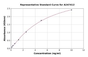 Representative standard curve for Human TPP1 ELISA kit (A247412)