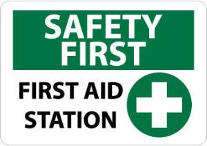 First Aid and Spill Response Signs, National Marker
