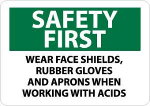 Personal Protection (PPE) OSHA Safety First Signs, National Marker