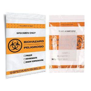 Biohazard specimen transport bags