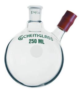 Flasks, Heavy Wall, Round Bottom, Side Tubulation, Chemglass