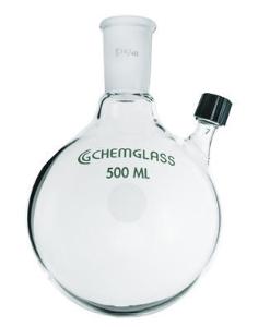 Flasks, Heavy Wall, Round Bottom, Threaded Inlet, Chemglass