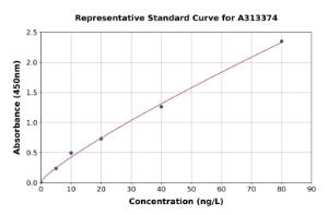 Representative standard curve for human IL-34 ELISA kit (A313374)