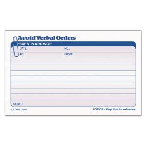 TOPS® Avoid Verbal Orders Manifold Book, Essendant