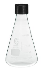 Erlenmeyer Flasks, with Screw Caps, Chemglass